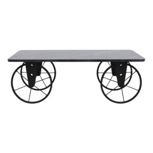 Τραπεζάκι σαλονιού Jemmy Megapap Mdf - μεταλλικό χρώμα μαύρο εφέ μαρμάρου 90x55x33εκ. - Image 3