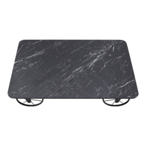 Τραπεζάκι σαλονιού Jemmy Megapap Mdf - μεταλλικό χρώμα μαύρο εφέ μαρμάρου 90x55x33εκ. - Image 4