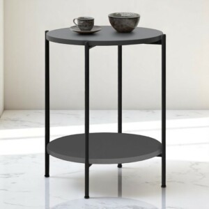 Τραπεζάκι βοηθητικό Argento Megapap χρώμα ανθρακί 43x43x60εκ. - Image 2