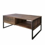 Τραπεζάκι σαλονιού Lawrence Megapap χρώμα καπνιστή καρυδιά 105x60x46εκ. - Image 2