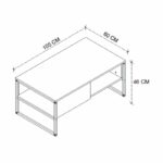 Τραπεζάκι σαλονιού Lawrence Megapap χρώμα καπνιστή καρυδιά 105x60x46εκ. - Image 4