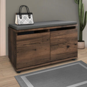 Παπουτσοθήκη Twain Megapap 8 ζευγών χρώμα καπνιστή καρυδιά 80x35x42εκ.