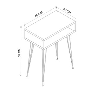 Κομοδίνο Scott Megapap χρώμα ανθρακί 40x30x60εκ. - Image 4
