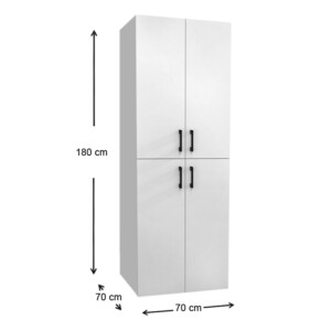 Ντουλάπα μπάνιου - Έπιπλο πλυντηρίου Millay Megapap χρώμα λευκό 70x70x180εκ. - Image 5