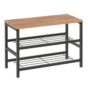 Παπουτσοθήκη Dalia Megapap 6 ζευγών μεταλλική - μελαμίνης χρώμα μαύρο - pine oak 65x30x45εκ. - Image 3