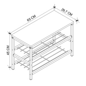 Παπουτσοθήκη Dalia Megapap 6 ζευγών μεταλλική - μελαμίνης χρώμα μαύρο - pine oak 65x30x45εκ. - Image 4