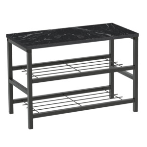 Παπουτσοθήκη Dalia Megapap 6 ζευγών μεταλλική - μελαμίνης χρώμα μαύρο εφέ μαρμάρου 65x30x45εκ. - Image 3