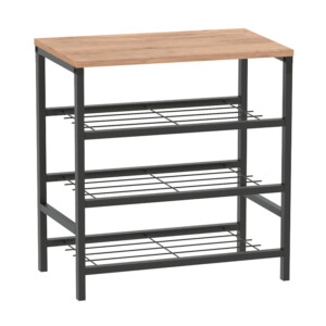 Παπουτσοθήκη Dalia Megapap 9 ζευγών μεταλλική - μελαμίνης χρώμα μαύρο - pine oak 65x30x67εκ. - Image 3