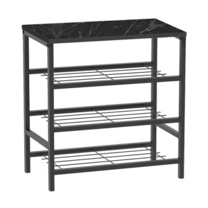 Παπουτσοθήκη Dalia Megapap 9 ζευγών μεταλλική - μελαμίνης χρώμα μαύρο εφέ μαρμάρου 65x30x67εκ. - Image 3