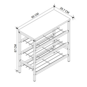 Παπουτσοθήκη Dalia Megapap 9 ζευγών μεταλλική - μελαμίνης χρώμα μαύρο εφέ μαρμάρου 65x30x67εκ. - Image 4