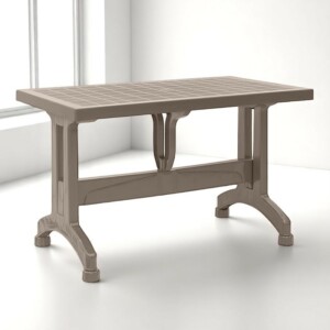 Τραπέζι πολυπροπυλενίου Callan Megapap χρώμα cappuccino 120x70x73εκ. - Image 2