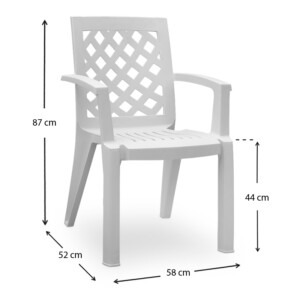 Πολυθρόνα πολυπροπυλενίου Kira Megapap χρώμα λευκό 58x52x87εκ. - Image 5