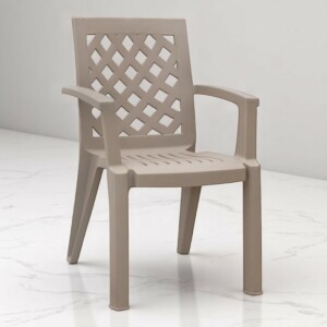 Πολυθρόνα πολυπροπυλενίου Kira Megapap χρώμα cappuccino 58x52x87εκ. - Image 2