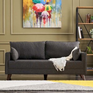 Καναπές Bella Megapap διθέσιος υφασμάτινος χρώμα ανθρακί 177x81x85εκ. - Image 2