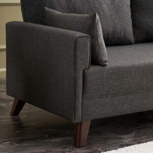 Καναπές Bella Megapap διθέσιος υφασμάτινος χρώμα ανθρακί 177x81x85εκ. - Image 3