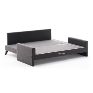Καναπές - κρεβάτι Bella Megapap τριθέσιος υφασμάτινος χρώμα ανθρακί 208x81x85εκ. - Image 8