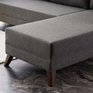 Γωνιακός καναπές Bella Megapap δεξιά γωνία υφασμάτινος χρώμα ανθρακί 275x165x85εκ. - Image 4