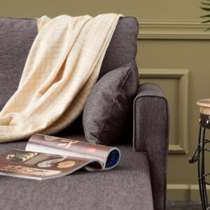 Γωνιακός καναπές Bella Megapap δεξιά γωνία υφασμάτινος χρώμα καφέ 275x165x85εκ. - Image 4