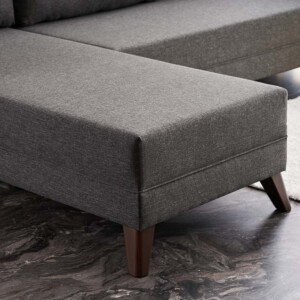 Γωνιακός καναπές Bella Megapap αριστερή γωνία υφασμάτινος χρώμα ανθρακί 275x165x85εκ. - Image 4