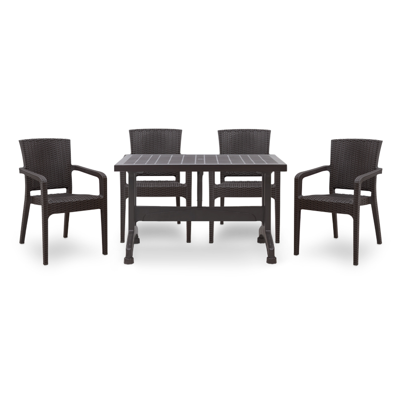 Σετ τραπεζαρία κήπου Callan Megapap 5τμχ πολυπροπυλενίου τραπέζι 120x70 - πολυθρόνα recycled χρώμα καφέ S_GP046-0002 Σετ τραπεζαρία κήπου Callan Megapap 5τμχ πολυπροπυλενίου τραπέζι 120x70 - πολυθρόνα recycled χρώμα καφέ S_GP046-0002