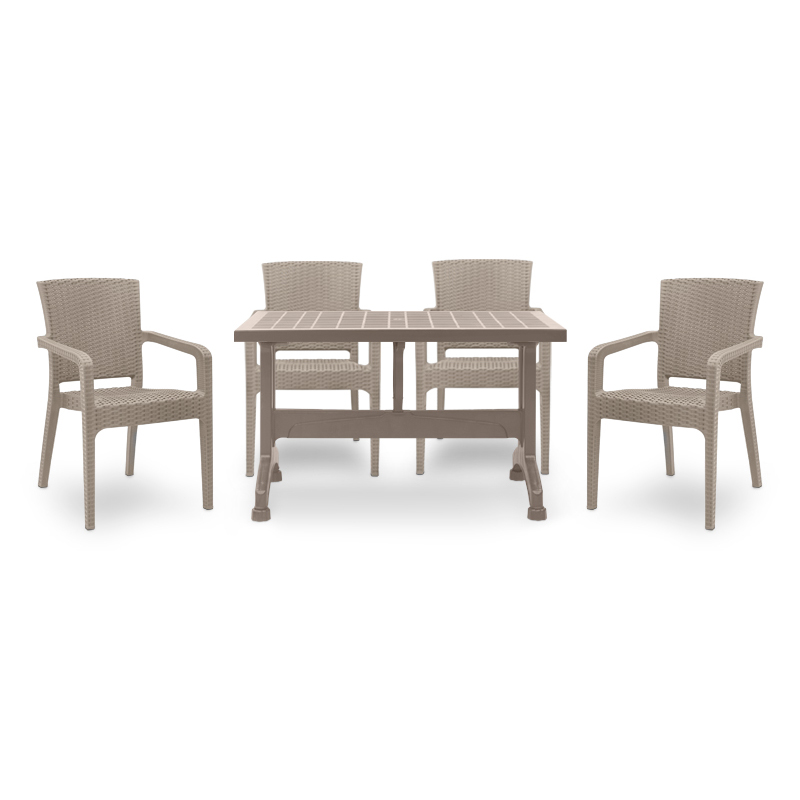 Σετ τραπεζαρία κήπου Callan Megapap 5τμχ πολυπροπυλενίου τραπέζι 120x70 - πολυθρόνα recycled χρώμα cappuccino S_GP046-0002 Σετ τραπεζαρία κήπου Callan Megapap 5τμχ πολυπροπυλενίου τραπέζι 120x70 - πολυθρόνα recycled χρώμα cappuccino S_GP046-0002