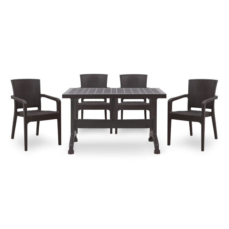 Σετ τραπεζαρία κήπου Callan Megapap 5τμχ πολυπροπυλενίου τραπέζι 140x80 - πολυθρόνα recycled χρώμα καφέ S_GP046-0003 Σετ τραπεζαρία κήπου Callan Megapap 5τμχ πολυπροπυλενίου τραπέζι 140x80 - πολυθρόνα recycled χρώμα καφέ S_GP046-0003