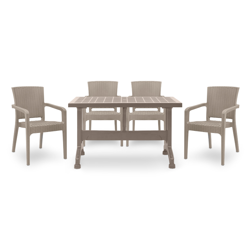 Σετ τραπεζαρία κήπου Callan Megapap 5τμχ πολυπροπυλενίου τραπέζι 140x70 - πολυθρόνα recycled χρώμα cappuccino S_GP046-0003 Σετ τραπεζαρία κήπου Callan Megapap 5τμχ πολυπροπυλενίου τραπέζι 140x70 - πολυθρόνα recycled χρώμα cappuccino S_GP046-0003
