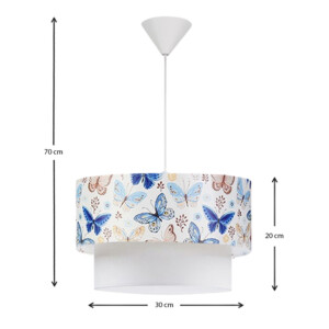 Φωτιστικό οροφής Goofy Megapap υφασμάτινο μονόφωτο με χαριτωμένες πεταλούδες 30x20x70εκ. - Image 3