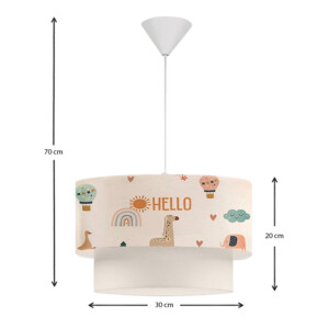 Φωτιστικό οροφής Goofy Megapap υφασμάτινο μονόφωτο με χαριτωμένα ζωάκια 30x20x70εκ. - Image 3