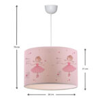 Φωτιστικό οροφής Goofy Megapap υφασμάτινο μονόφωτο με χαριτωμένες μπαλαρίνες 28x21x70εκ. - Image 3