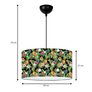 Φωτιστικό οροφής Alamea Megapap E27 υφασμάτινο μονόφωτο πολύχρωμο floral Φ38x70εκ. - Image 3