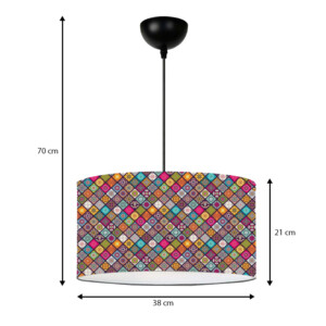 Φωτιστικό οροφής Alamea Megapap E27 υφασμάτινο μονόφωτο πολύχρωμο Φ38x70εκ. - Image 3