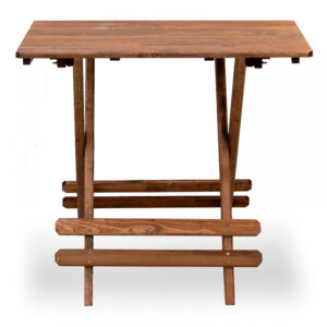 Σετ τραπεζαρία κήπου Queen Megapap ξύλινη τραπέζι 80x60εκ. - πολυθρόνα σκηνοθέτη καρυδί - εκρού πανί S_GP045-0004,1+GP045-0001,1x4 - Image 6