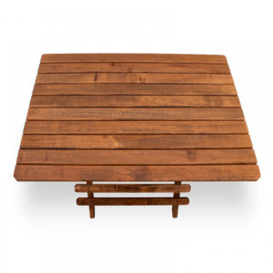 Σετ τραπεζαρία κήπου Queen Megapap ξύλινη τραπέζι 80x60εκ. - πολυθρόνα σκηνοθέτη καρυδί - εκρού πανί S_GP045-0004,1+GP045-0001,1x4 - Image 7