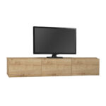 Έπιπλο τηλεόρασης επιτοίχιο Damla Megapap με LED χρώμα sapphire oak 180x29,5x29,5εκ. - Image 4
