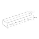 Έπιπλο τηλεόρασης επιτοίχιο Damla Megapap με LED χρώμα sapphire oak 180x29,5x29,5εκ. - Image 5