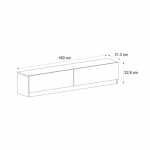 Έπιπλο τηλεόρασης Ahenk Megapap χρώμα λευκό 160x31,3x32,9εκ. - Image 5