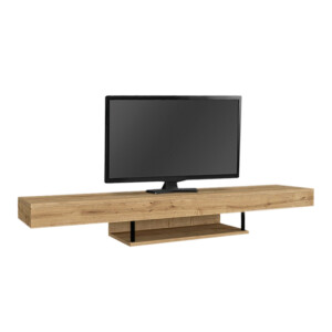 Έπιπλο τηλεόρασης επιτοίχιο Albares Megapap με LED χρώμα sapphire oak 150x29,6x22εκ. - Image 3
