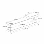 Έπιπλο τηλεόρασης επιτοίχιο Volare Megapap χρώμα sapphire oak - ανθρακί 150x29,6x38,6εκ. - Image 5