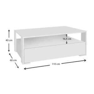 Τραπεζάκι σαλονιού Balina Megapap χρώμα λευκό 110x60x40εκ. - Image 5