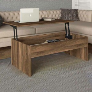 Τραπεζάκι σαλονιού Devon Megapap με σερβιτόρο χρώμα καρυδί 110x60x44,8εκ. - Image 3