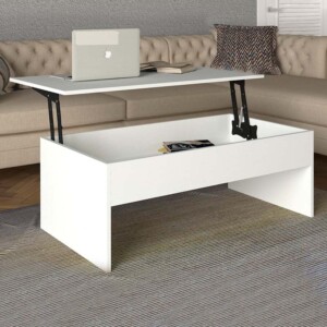 Τραπεζάκι σαλονιού Devon Megapap με σερβιτόρο χρώμα λευκό 110x60x44,8εκ. - Image 3