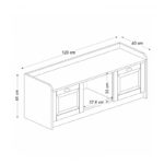 Παπουτσοθήκη Rayne Megapap χρώμα λευκό - μαύρο εφέ μαρμάρου 120x40x45εκ. - Image 5
