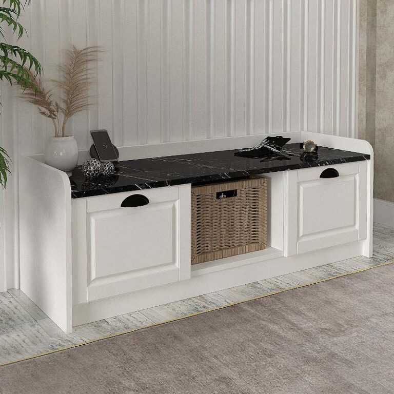 Παπουτσοθήκη Rayne Megapap χρώμα λευκό - μαύρο εφέ μαρμάρου 120x40x45εκ.