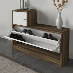 Έπιπλο εισόδου Galina Megapap χρώμα καρυδί - λευκό 91,8x27x70εκ. - Image 4