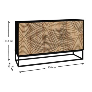 Μπουφές Themis Megapap χρώμα μαύρο - sapphire oak 150x35x83,6εκ. - Image 6