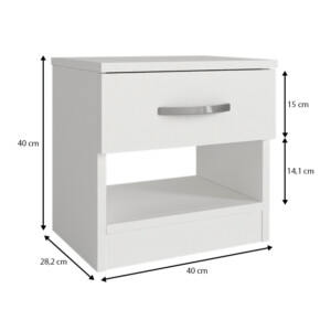 Κομοδίνο Lube Megapap χρώμα λευκό 40x28,2x40εκ. - Image 5