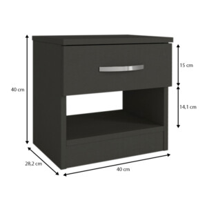 Κομοδίνο Lube Megapap χρώμα ανθρακί 40x28,2x40εκ. - Image 5