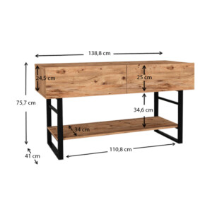 Κονσόλα Aron Megapap χρώμα atlantic pine 138,8x41x75,7εκ. - Image 6