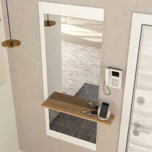 Καθρέπτης τοίχου Piyar Μegapap χρώμα λευκό 60x14,6x150εκ. - Image 4